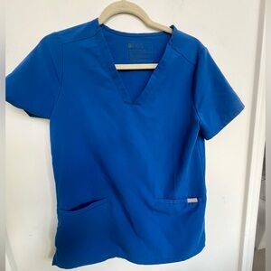 Figs Royal Blue V-Neck Scrub Top technical collection
